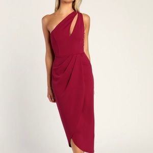 Lulus One Shoulder Midi Dress